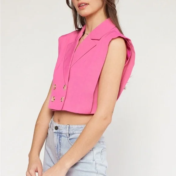 🎀Entro double breasted cropped vest 🎀 - Picture 4 of 8